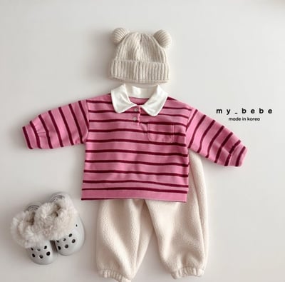 my_bebe03｜(-12m-7y) 有領條紋上衣16