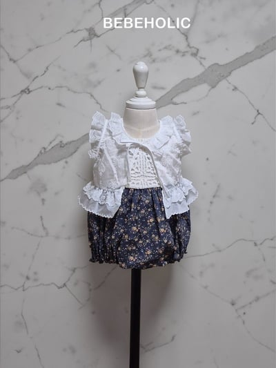 Bebe holic24｜(3m-18m) 拼色無袖連身服11