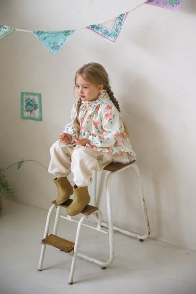 FLO45｜(75-140) 2色滾邊蕾絲縮口褲20