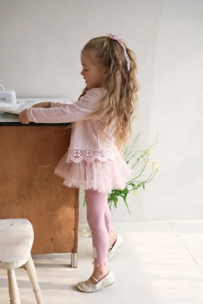 FLO54｜(75-140) 2色針織蕾絲滾邊開襟外套6