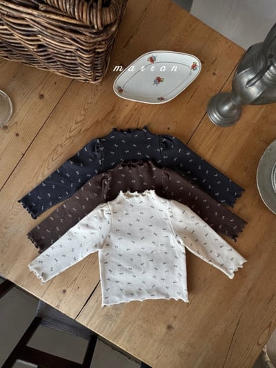 Marron 12｜(1y-6y) 法式蝴蝶結捲邊上衣12