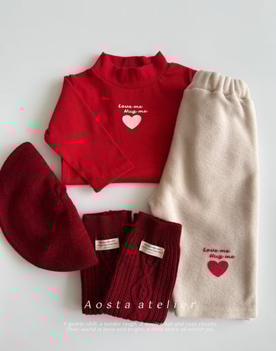 AOSTA69｜(6m-5y) 毛呢小愛心直筒長褲14