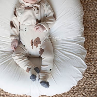 LEMONADE46｜(55cm-85cm) 2色小熊包屁衣長褲含帽子22