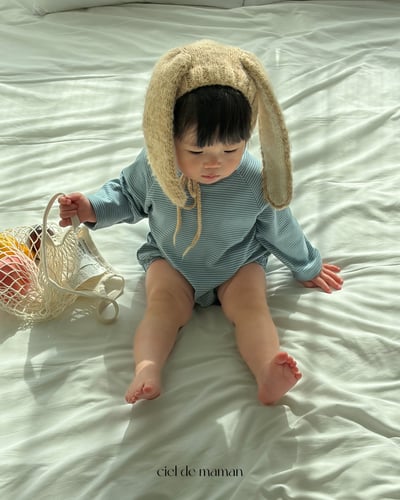 Cieldemaman04｜(6M~15M)  4色條紋長袖包屁衣服11