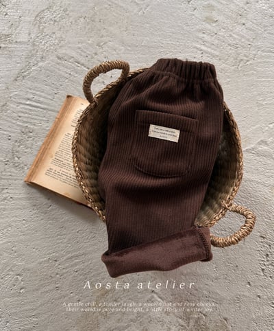 AOSTA06｜(6m-5y) 燈芯絨內刷毛直筒褲10