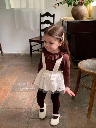 JE493｜(73-100cm) 滾邊翻領上衣/花邊吊帶裙10