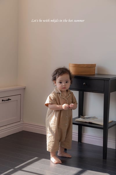 M-KIDS35｜(65-80cm) 棉麻滾線連身衣13