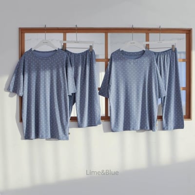 LIME&BLUE29｜(80-118cm MOM-DAD)  明星波點親子套裝13