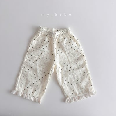 my_bebe30｜(80-120cm) 蕾絲邊直筒長褲14