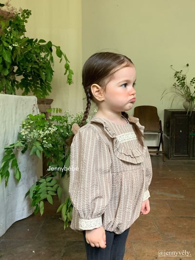 JE574｜(66-90cm) 花邊領條紋包屁衣21