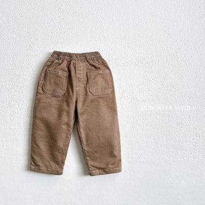 vivid33｜(78cm-125cm) 縫線滾邊口袋直筒褲7