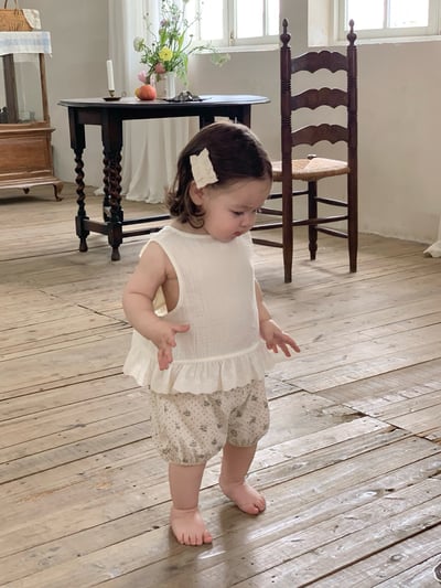 JE39｜(73-100cm) 花邊背心碎花短褲套裝1