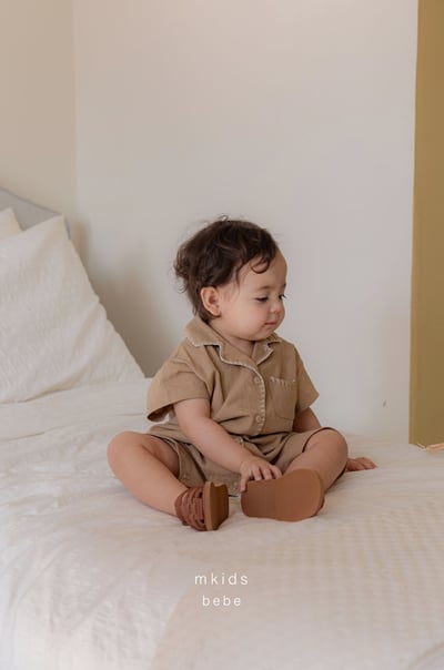 M-KIDS35｜(65-80cm) 棉麻滾線連身衣5