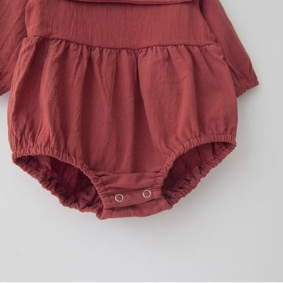 LEMONADE21｜(55cm-85cm) 2色滾邊翻領包屁衣含帽子21