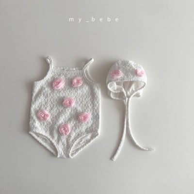 my_bebe11｜(75-105cm) 玫瑰花泳衣含帽子14