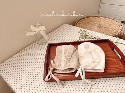 Valubebe83｜(65-80) 蕾絲刺繡綁帶帽11