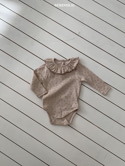 Bebe holic31｜(3m-18m) 滾邊花瓣領碎花包屁衣9