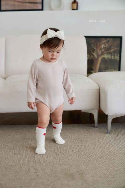 bebe nine19 (65cm-75cm) 2色滾邊素面包屁衣3