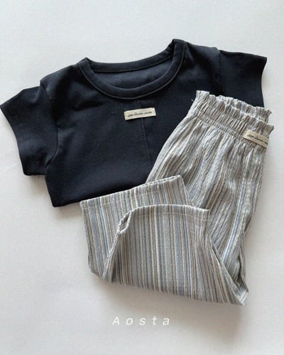 AOSTA56｜(6m-5y) 2款亞麻小標線條褲14