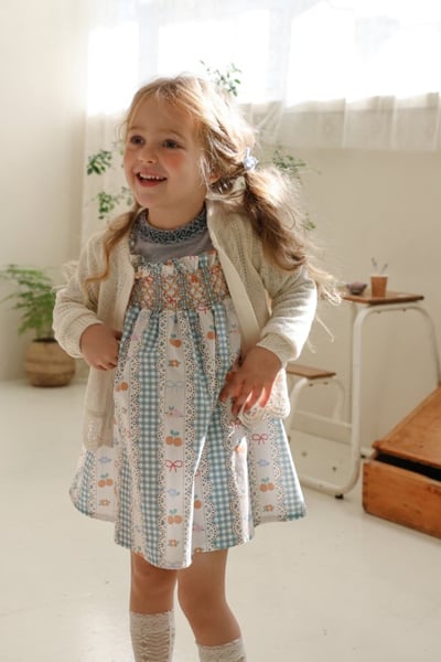 FLO10｜(75-140) 3色櫻桃碎花細肩洋裝7