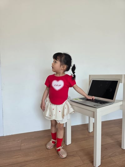 Color05｜(75-115cm) 愛心印花上衣8