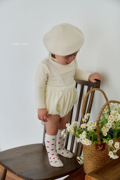 bebe nine01 (0m-36m) 1色愛心高筒襪四雙組9