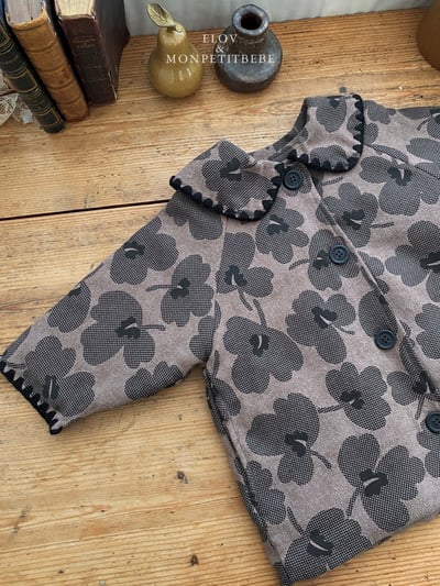 Monpetitbebe18｜(70cm-110cm) 復古花卉夾層棉大衣15