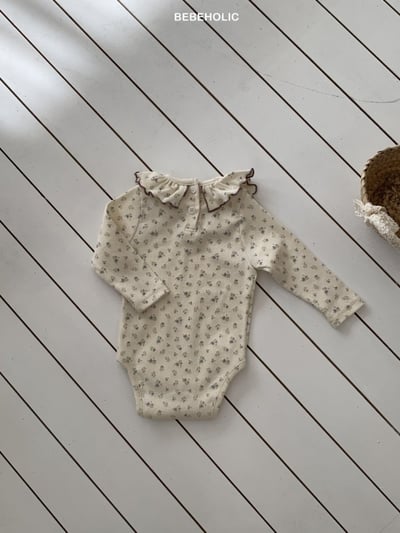 Bebe holic31｜(3m-18m) 滾邊花瓣領碎花包屁衣14