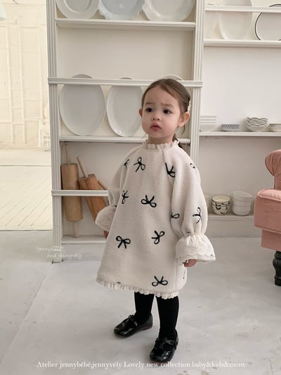 JE 654｜(80-110cm)  蝴蝶结刺繡連身裙8