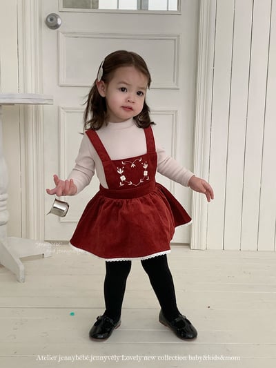 JE 658｜(73-100cm)  燈芯絨吊帶包屁裙3