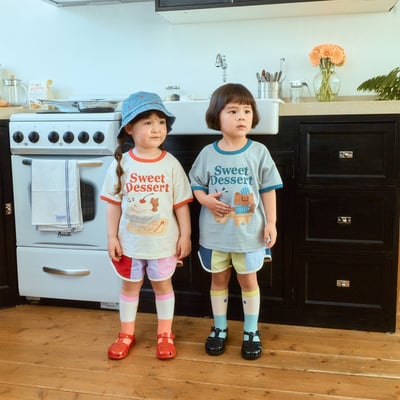 1st blue30｜(~93-118cm) 甜點印花上衣7