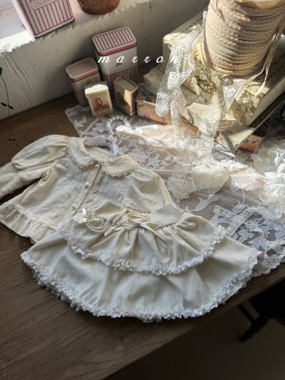 Marron53｜(1y-6y) 蕾絲層次褲裙不含珍珠吊墜7