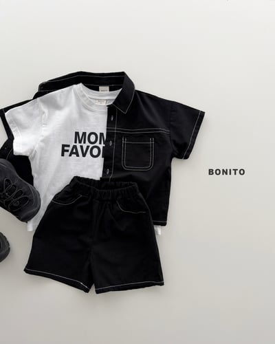 Bonito08｜(75cm-125cm) 2色口袋縫線亞麻套裝11