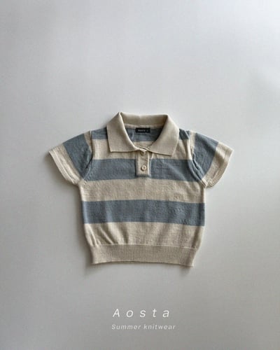 AOSTA31｜(1y-5y) 3款針織領條紋襯衫8