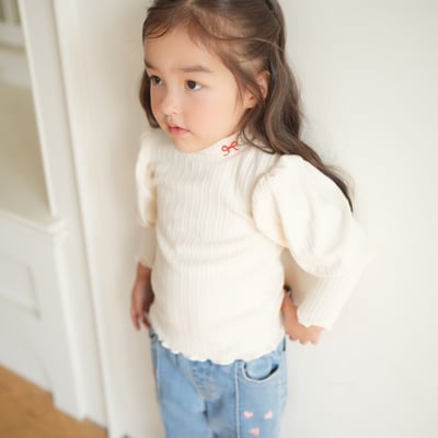 neneru22｜(70cm-125cm) 2色公主袖捲邊上衣10