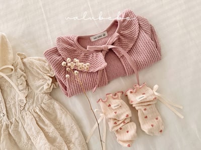 Valubebe30｜(65-90) 荷葉開襟綁帶外套8