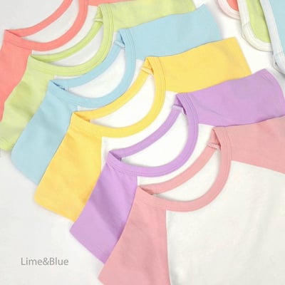 LIME&BLUE22｜(80-118cm)  插肩撞色運動套裝4