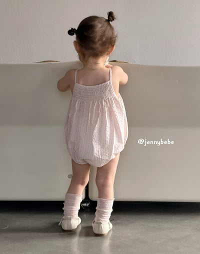 JE713｜(66-90cm) 肩帶小碎花包屁衣2