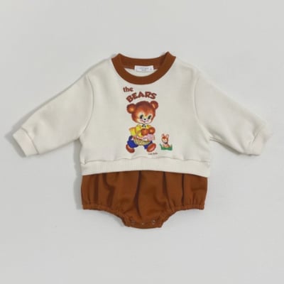 Oottbebe23｜(0m-12m) 熊兔拼色包屁衣6