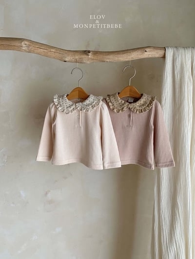 Monpetitbebe10｜(70cm-110cm) 碎花荷葉領上衣7