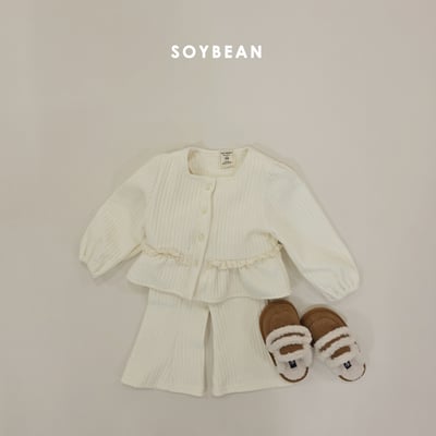 Soybean15｜(75cm-118cm) 荷葉蕾絲邊開襟外套喇叭褲套裝18