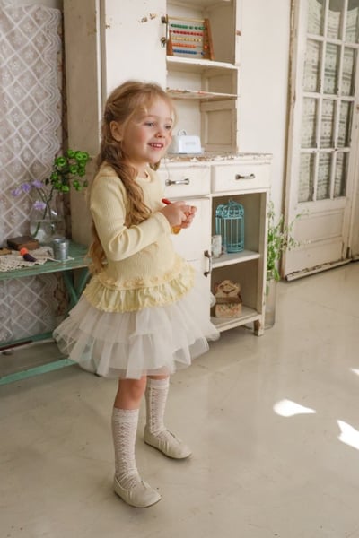 FLO43｜(75-140) 2色薄紗澎澎裙22