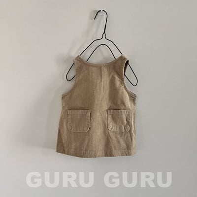 GURU GURU24｜(6m-24m) 2色燈芯絨口袋背心佯裝1
