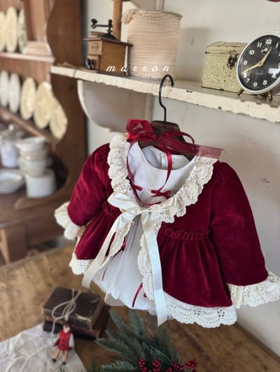 Marron 67｜(1y-6y) 聖誕紅開襟綁帶外套4