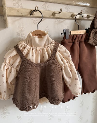 AOSTA29｜(6m-5y) 碎花縮口袖上衣5