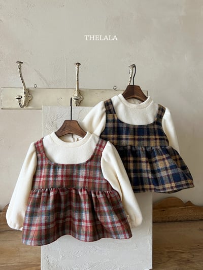 thelala15｜ (1y-6y) 格紋背心設計上衣1