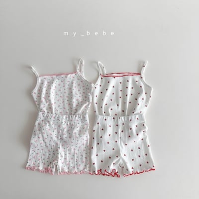 my_bebe24｜(80-120cm) 捲邊細肩家居服組10