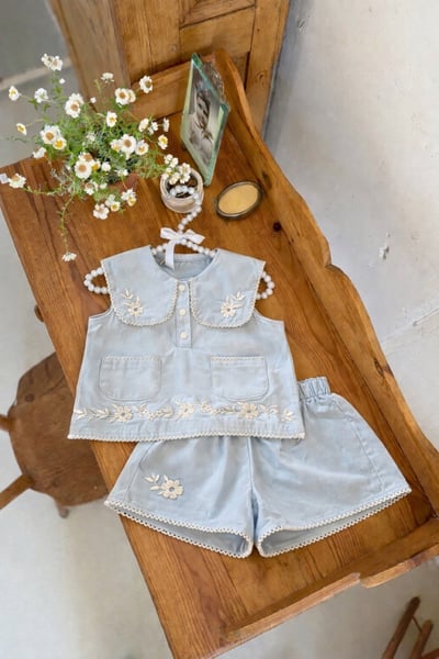 Marron26｜(1y-6y) 莉莉刺繡小花褲5