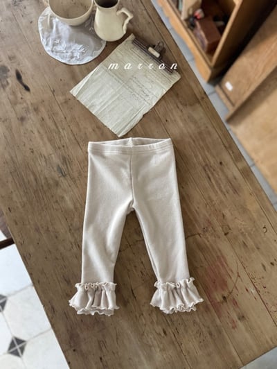 Marron 21｜(1y-6y) 荷葉邊緊身褲7