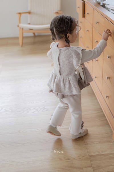 M-KIDS19｜(55-95cm) 2色蕾絲花邊荷葉針織背心6